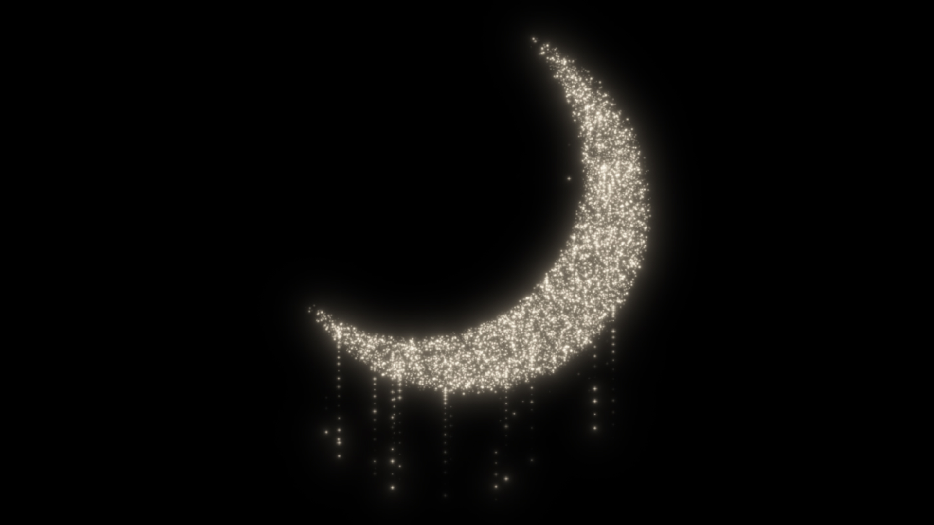 七夕节情人节唯美金色粒子发光月亮装饰光效光视频的预览图