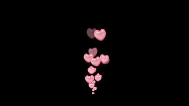 七夕情人节浪漫粉色爱心泡泡ae模板视频的预览图