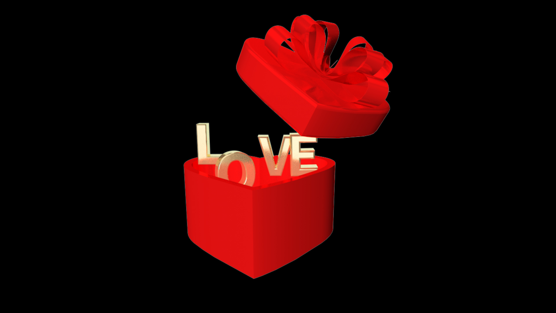3D立体七夕情人节爱心礼盒C4D礼物视频的预览图