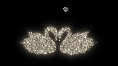 七夕节情人节唯美金色粒子天鹅情侣装饰光效光视频的预览图