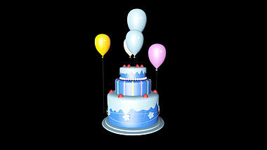 3D立体C4D蛋糕生日快乐祝福视频的预览图