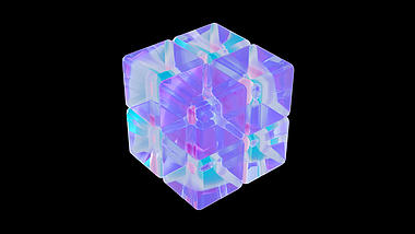 C4D立体3D透明玻璃方块立方体视频的预览图