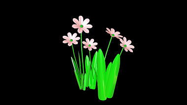 清新3D立体C4D花朵盛开粉色花朵视频的预览图
