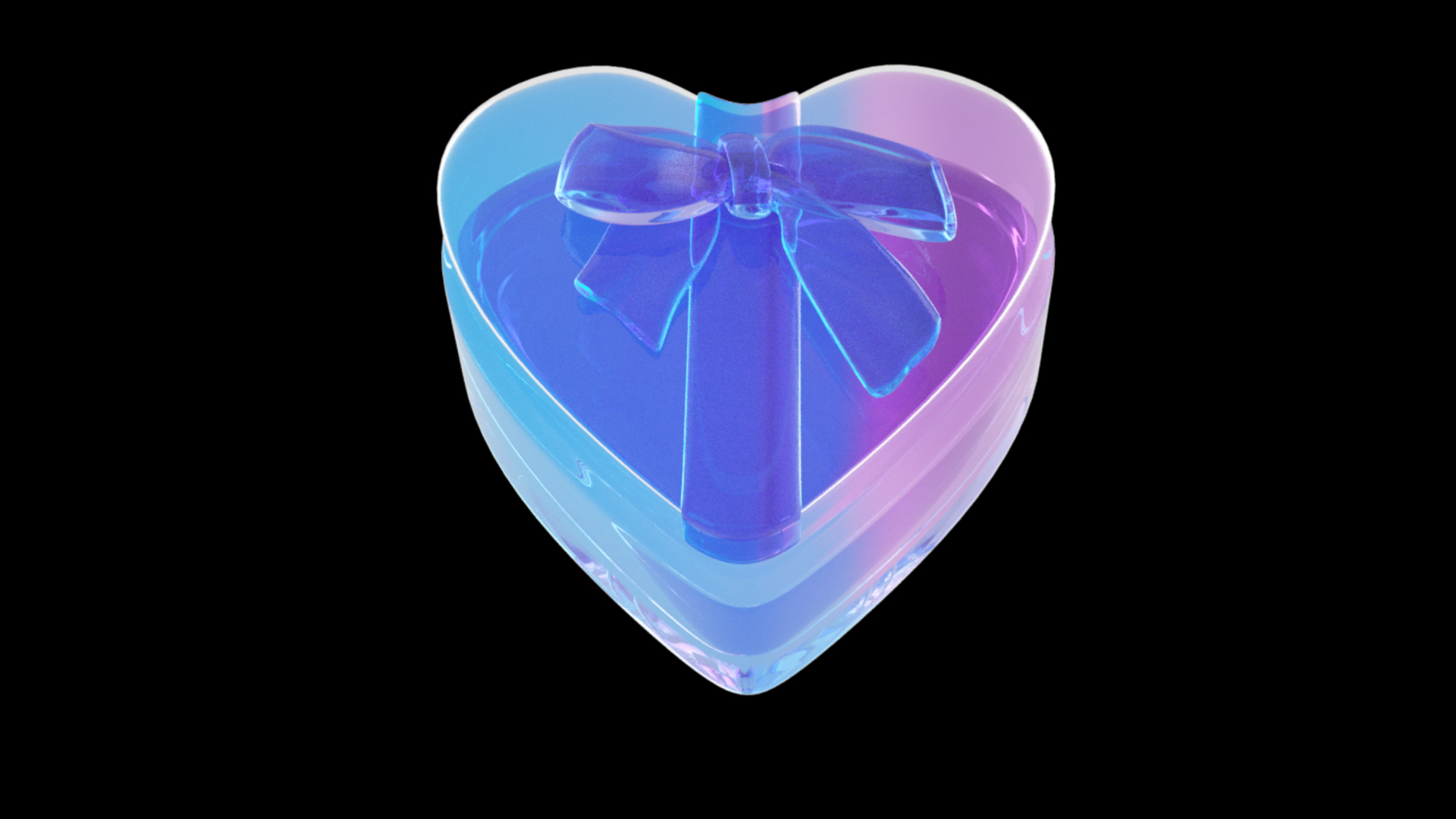 3D立体c4d酸性潮流礼物爱心玻璃礼物盒立体视频的预览图