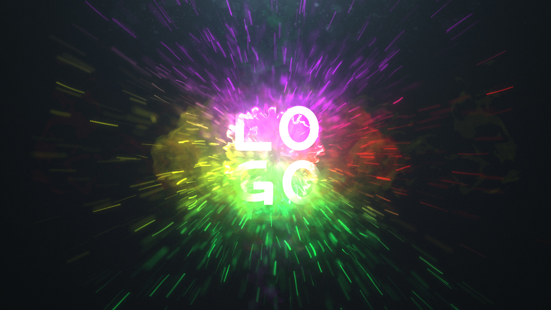 炫酷彩色粒子烟雾LOGO片头片尾展示演绎视频的预览图