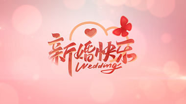 粉色浪漫婚礼片头片尾视频的预览图