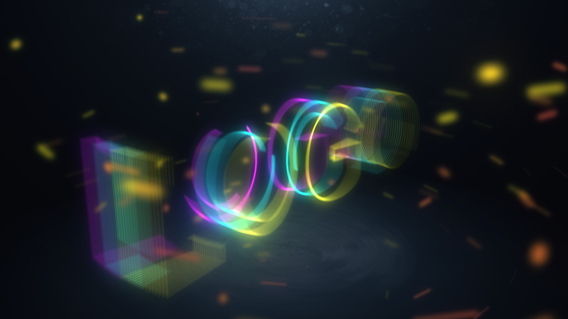 炫彩霓虹灯描边粒子LOGO展示演绎视频的预览图