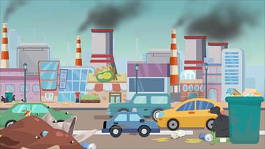 原创卡通偏平环境污染MG动画视频模板视频的预览图