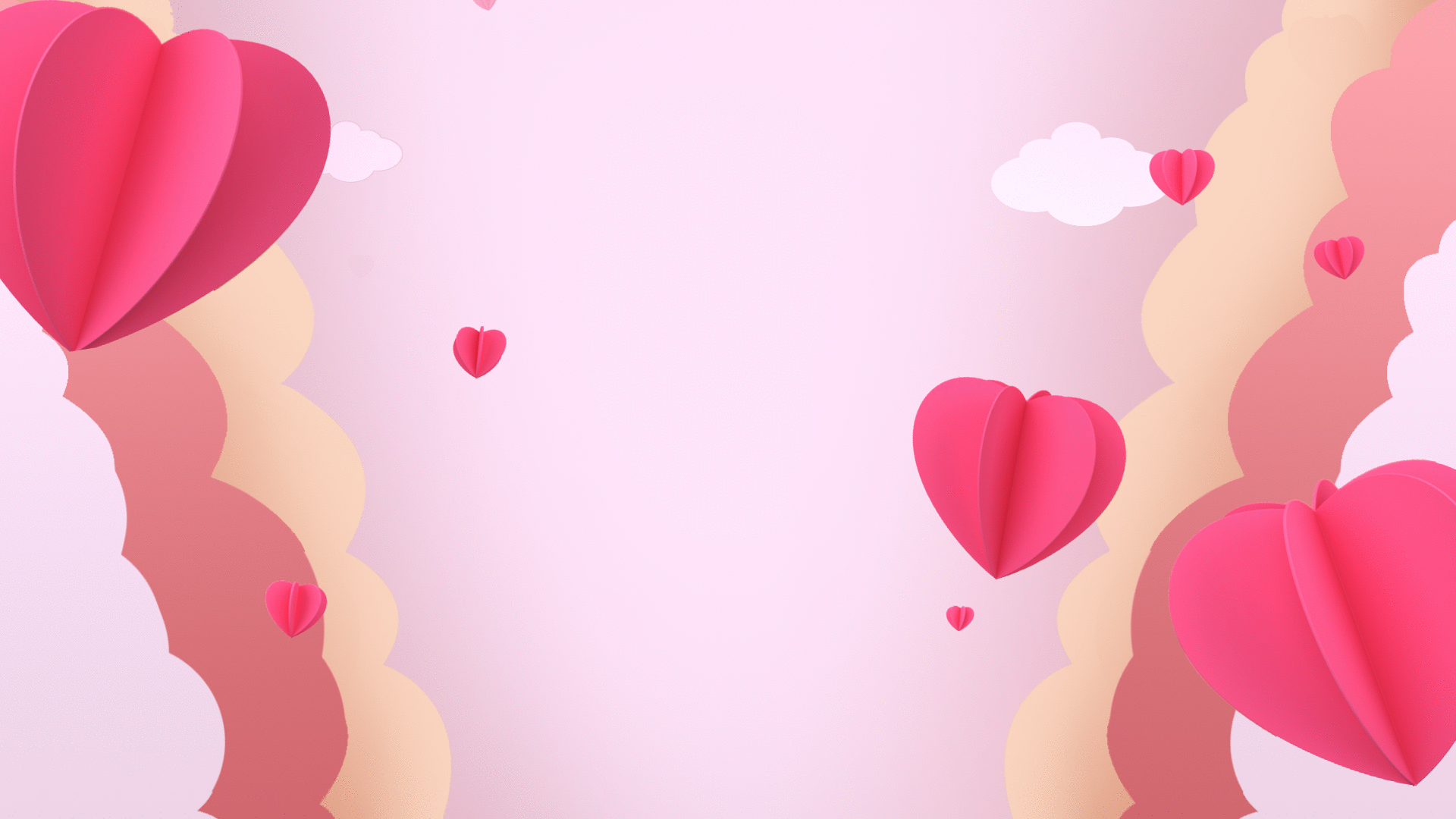 七夕情人节剪纸爱心立体浪漫粉色视频背景视频的预览图