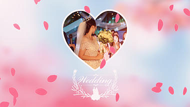 浪漫心形婚礼表白片尾视频ae模板视频的预览图