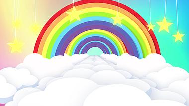 卡通儿童彩虹穿梭背景动态视频背景视频的预览图
