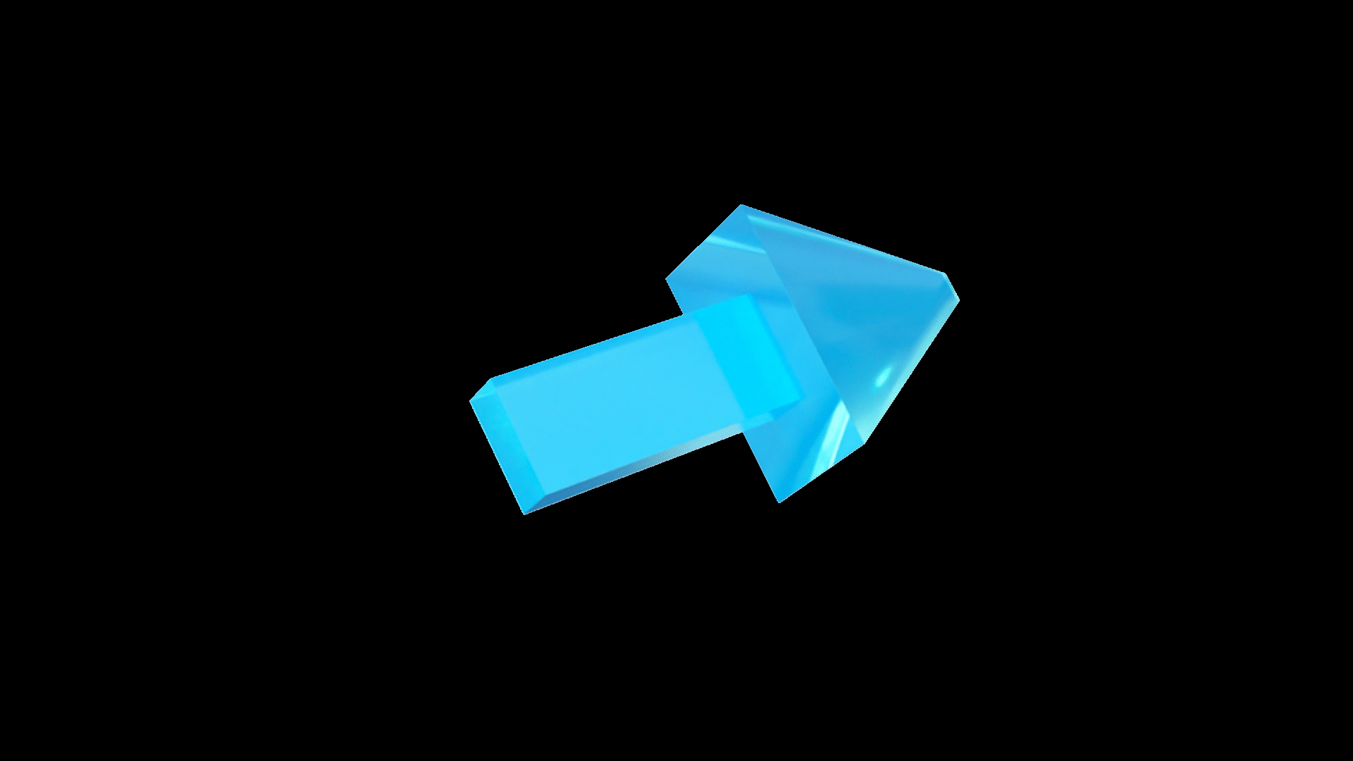 C4D立体3D蓝色玻璃向右箭头符号视频的预览图
