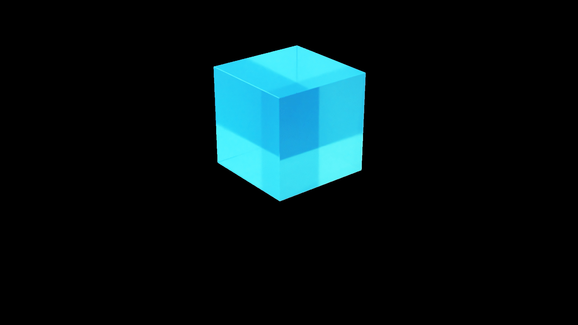 C4D立体3D蓝色玻璃旋转立方体视频的预览图