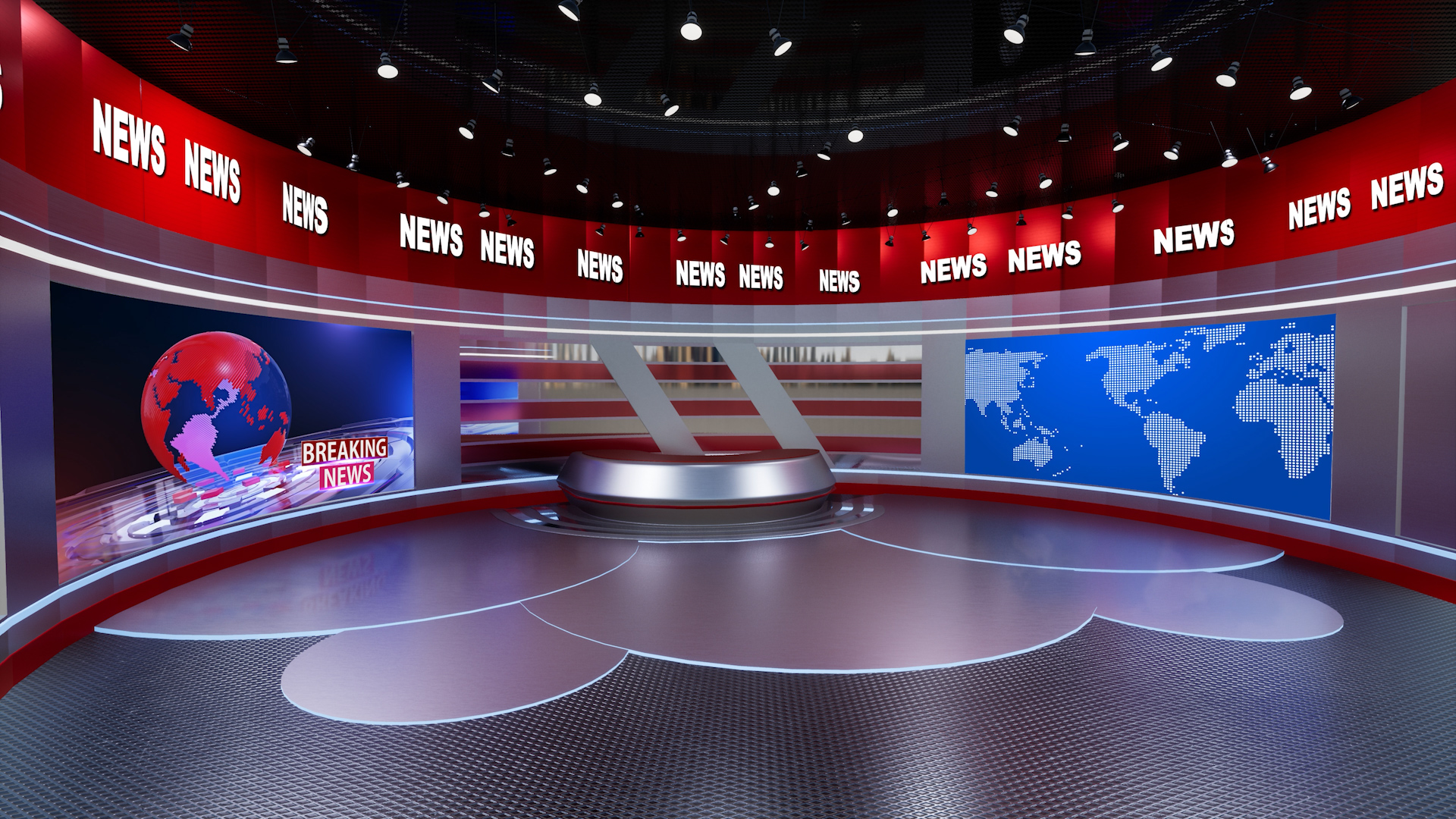 新闻演播厅虚拟背景视频AE模板视频的预览图