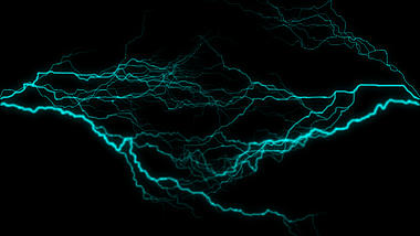 蓝色青色电流电光闪电特效电流视频的预览图