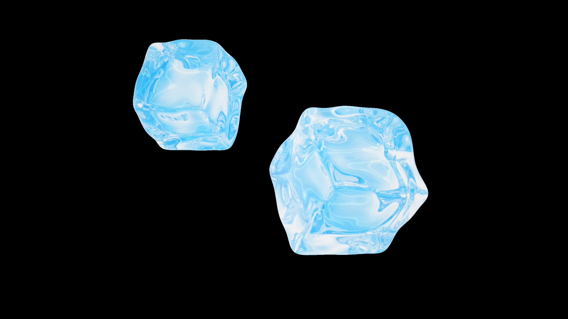 C4D立体3D蓝色冰块方块视频的预览图