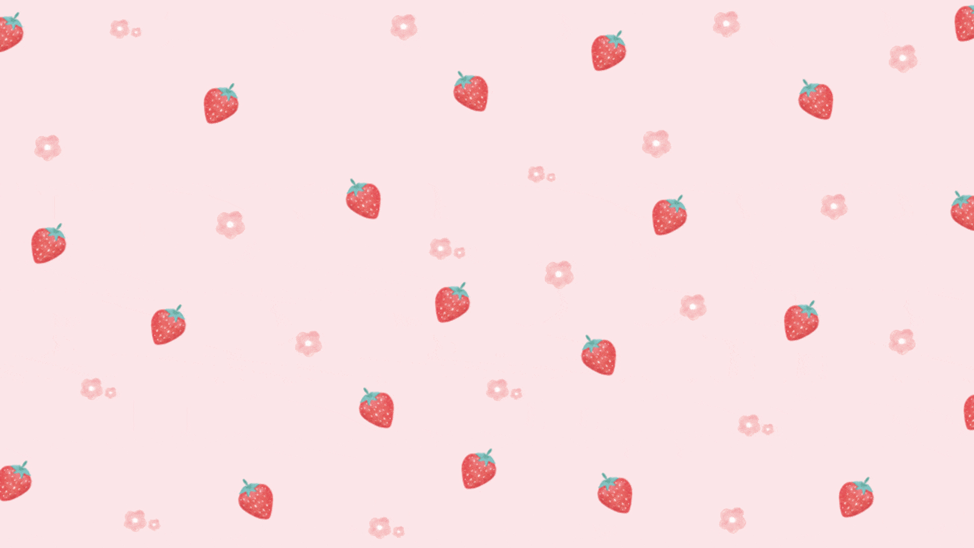 草莓鲜花花朵可爱萌小清新温馨粉色动态视频背景竖屏背景动态背景视频的预览图