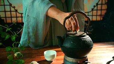 古人煮茶古风茶道意境视频1080视频的预览图
