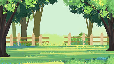 原创绿色风景绿树公园视频背景模板视频的预览图