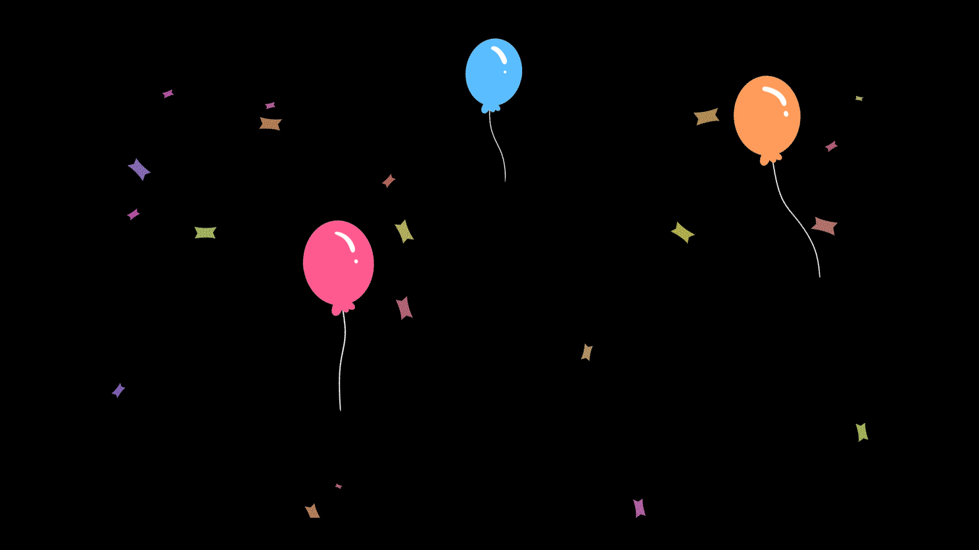 节日儿童彩色卡通气球礼炮彩带碎片视频的预览图