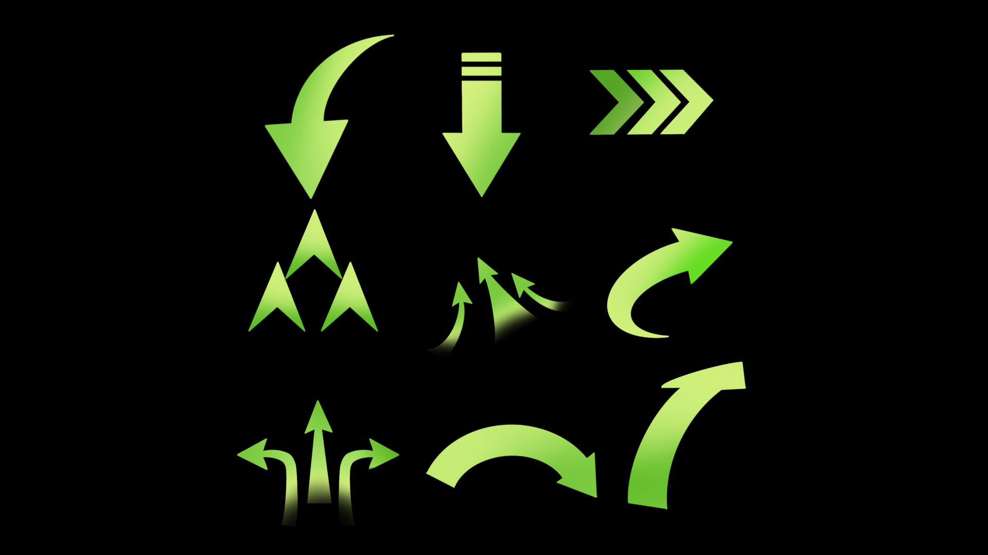 绿色环保箭头标志合集视频的预览图