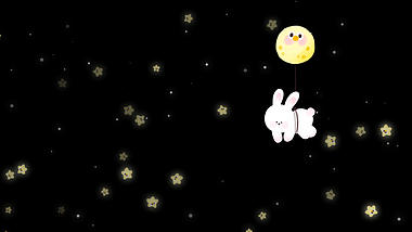 原创中秋节兔子星空视频动态背景视频的预览图