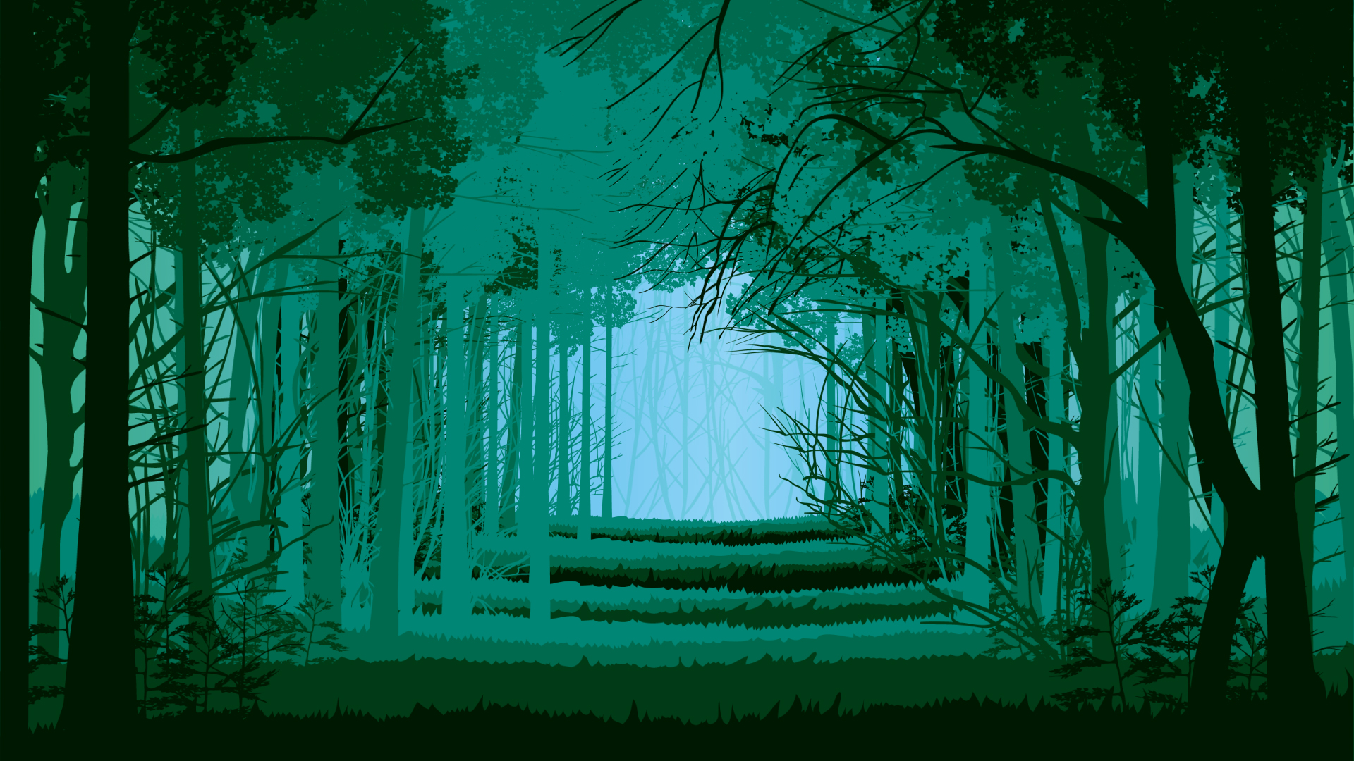 原创绿色深森林穿梭景观视频背景视频的预览图