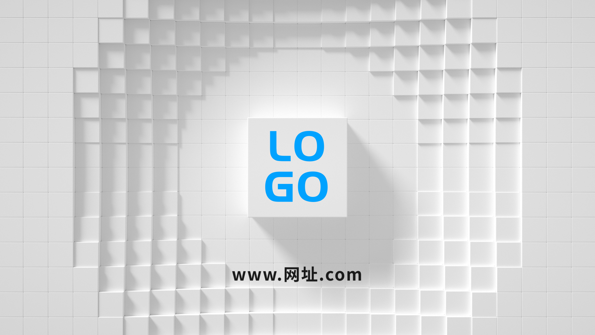 简洁方块涟漪企业LOGO展示演绎视频的预览图