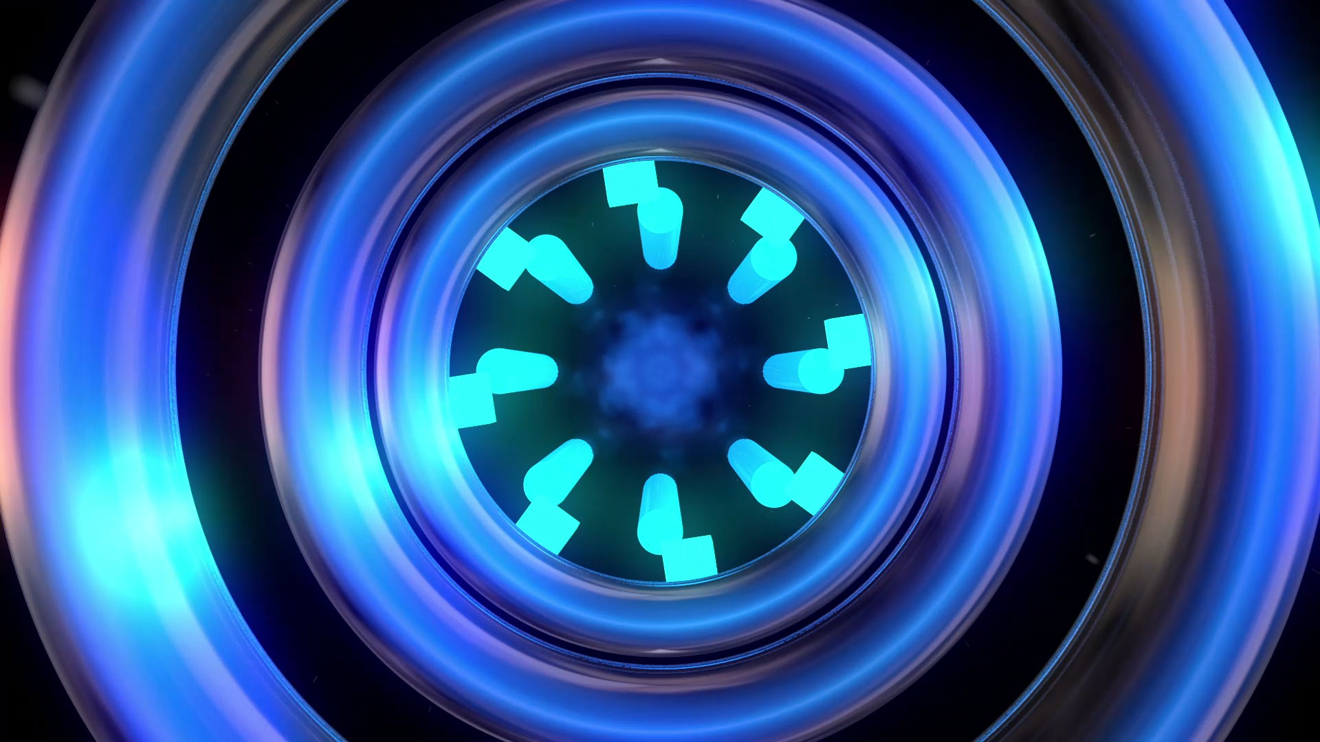 圆形LED炫彩霓虹灯旋转背景视频素材视频的预览图
