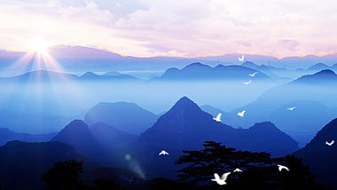 原创大气静谧山峰美景视频背景AE模板视频的预览图