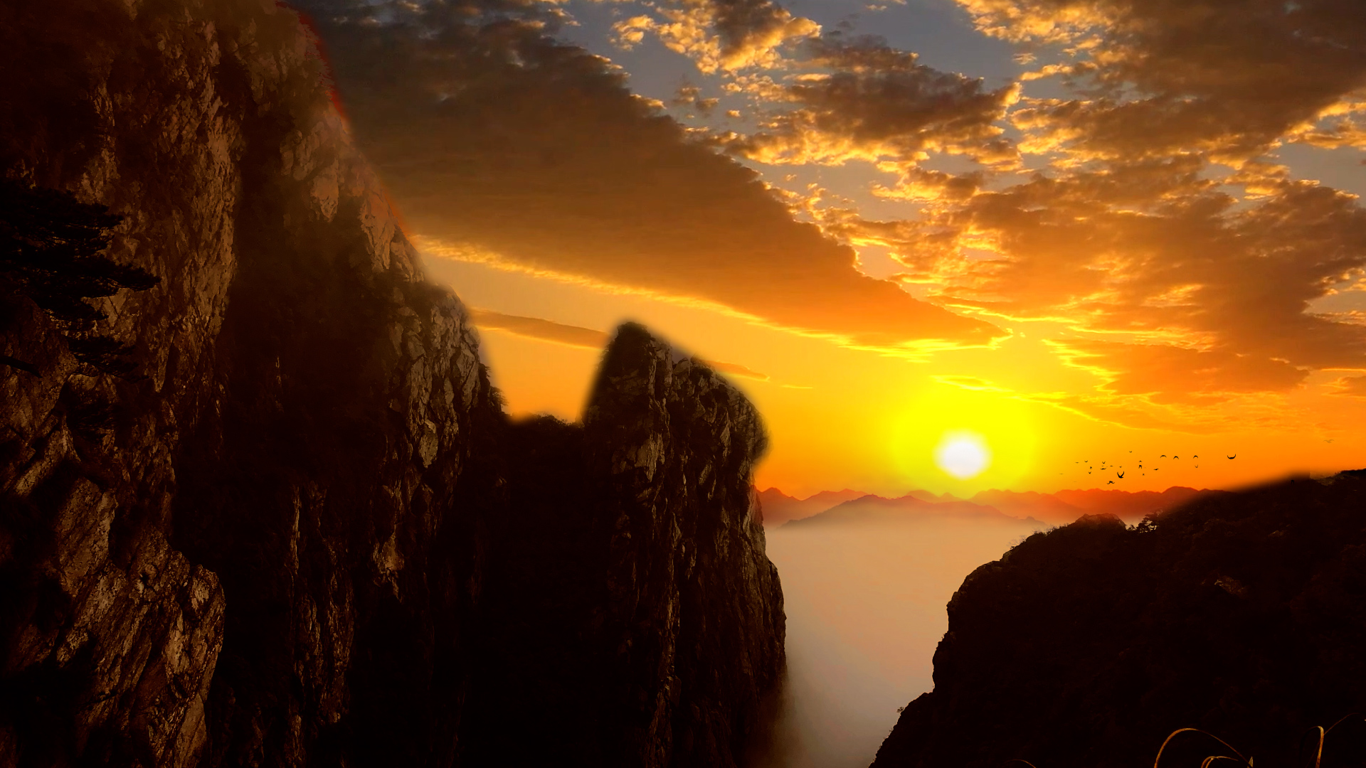 原创大气山顶壮丽风景视频背景AE模板视频的预览图