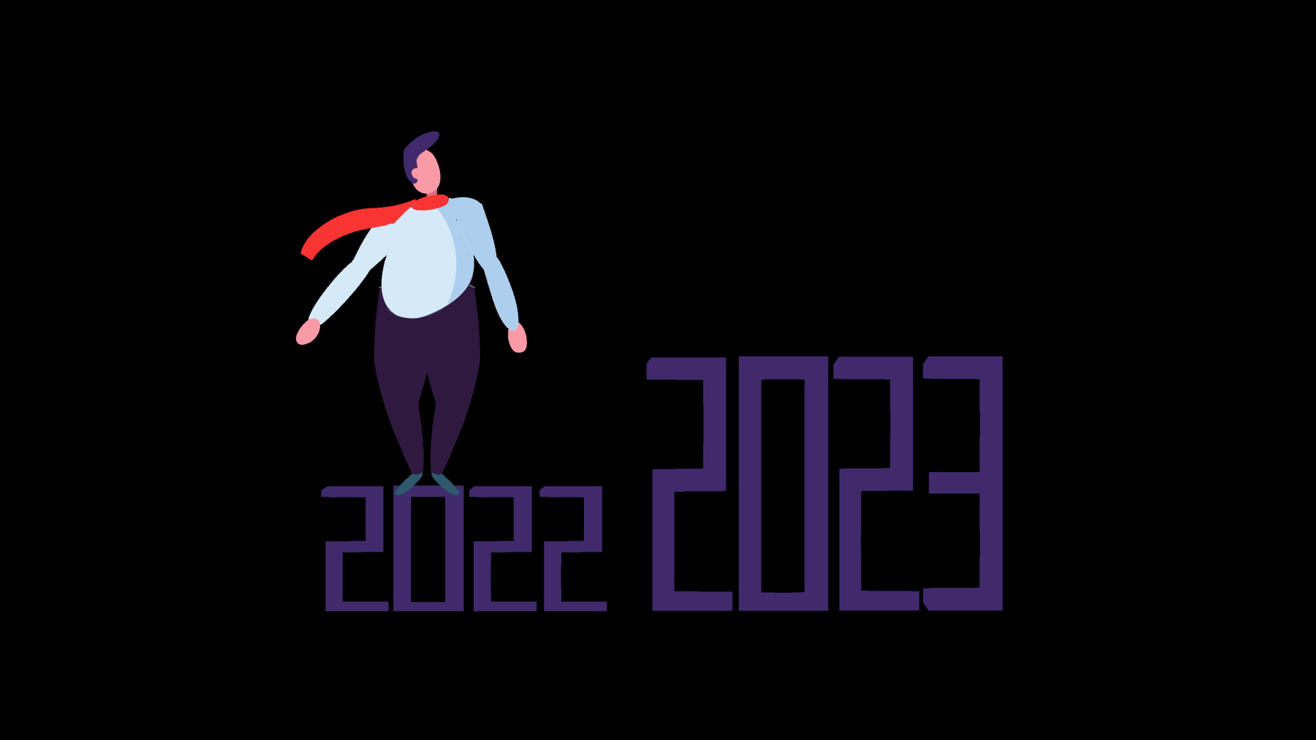 新年扁平男子2023跨年扁平视频的预览图
