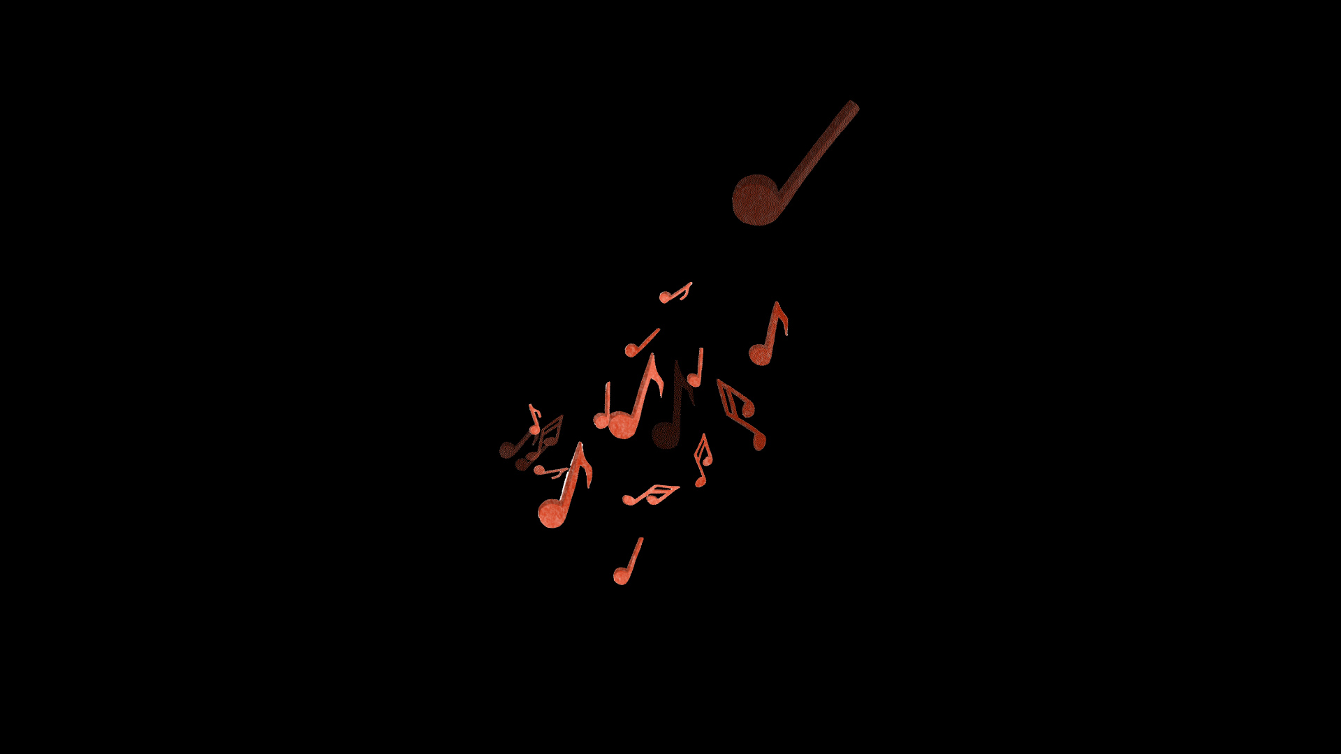 红色音乐音符飘散音符视频的预览图