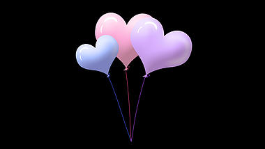 爱心气球节日庆祝装饰视频的预览图