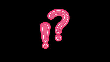 卡通粉色问号疑问符号思考表情装饰综艺花字符号视频的预览图