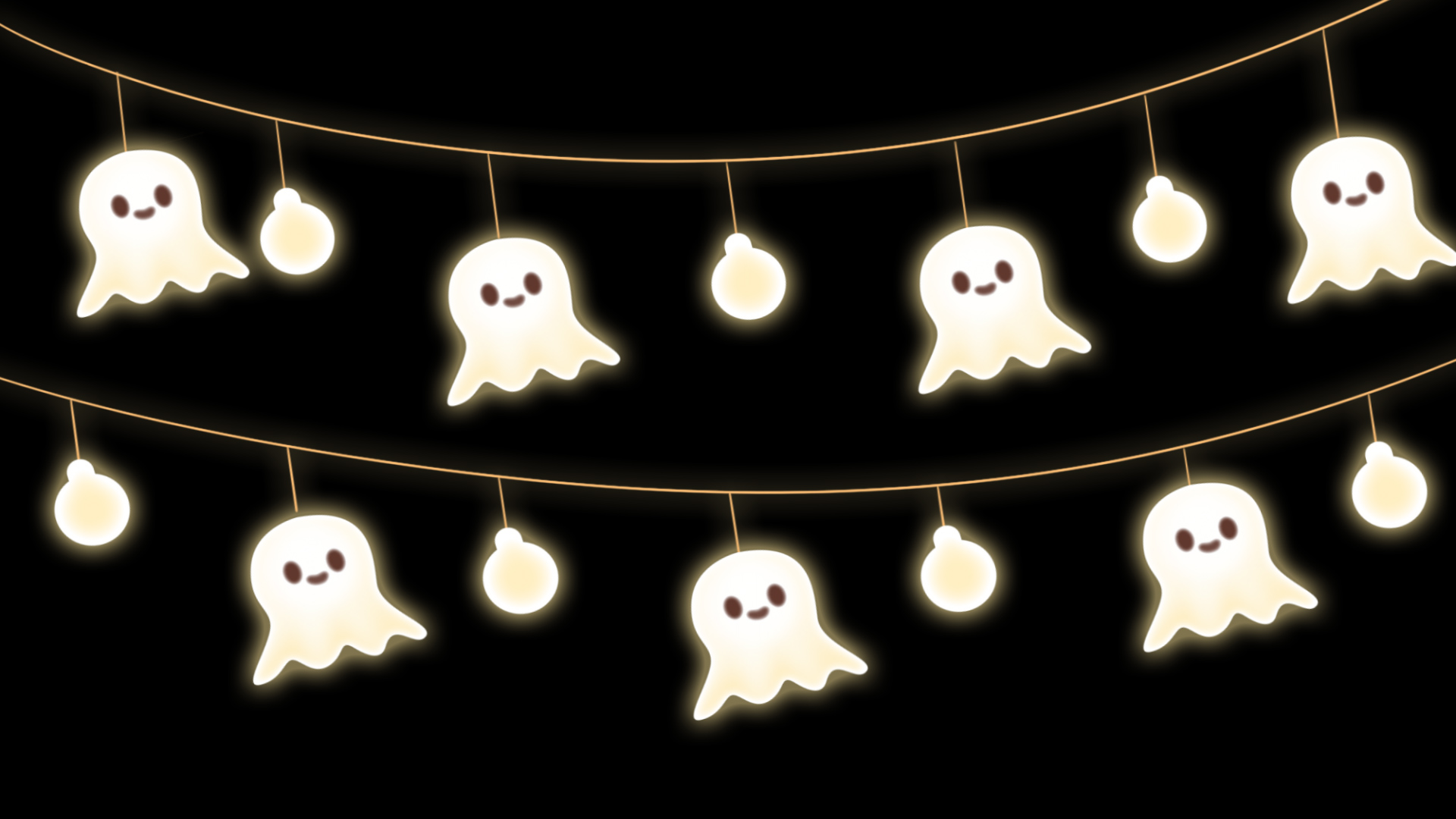 万圣节万圣幽灵挂件灯串装饰视频的预览图