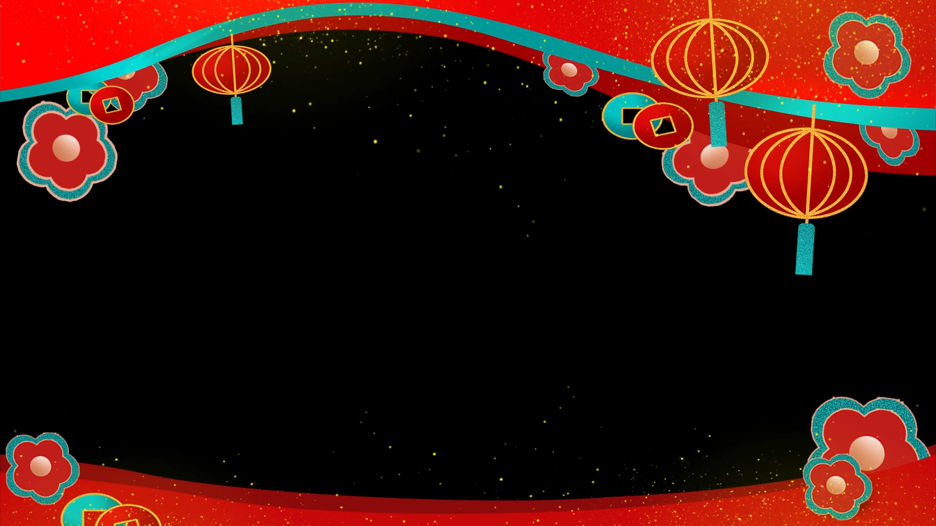 原创中国风喜庆边框通道视频动态边框AE模板拜年框视频的预览图