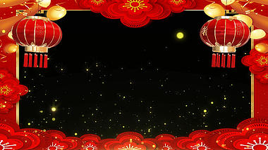 原创红色喜庆新年拜年动态边框视频边框通道视频AE模板视频的预览图