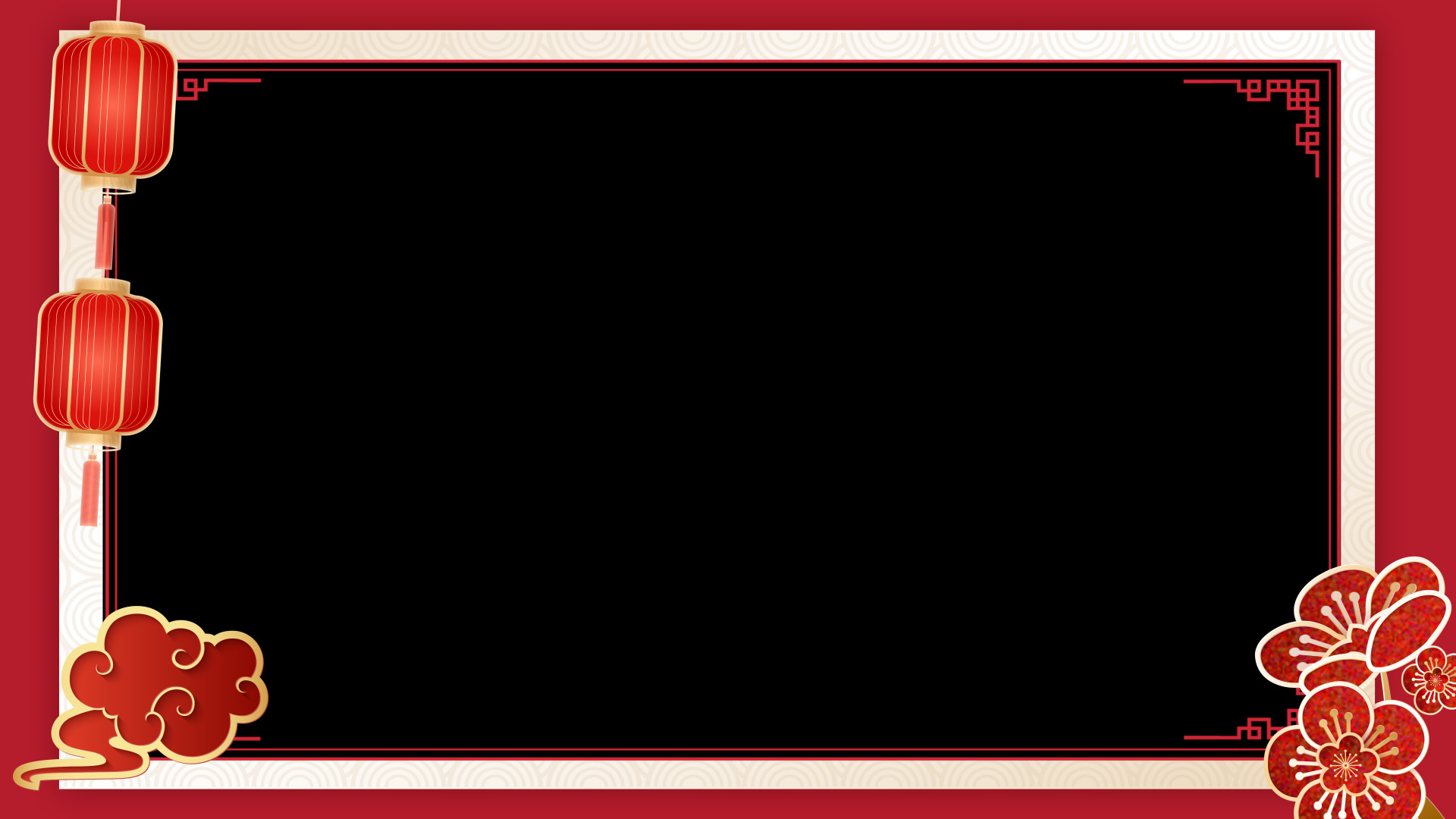 原创春节新年祥云灯笼红金国风喜庆AE模板背景视频的预览图