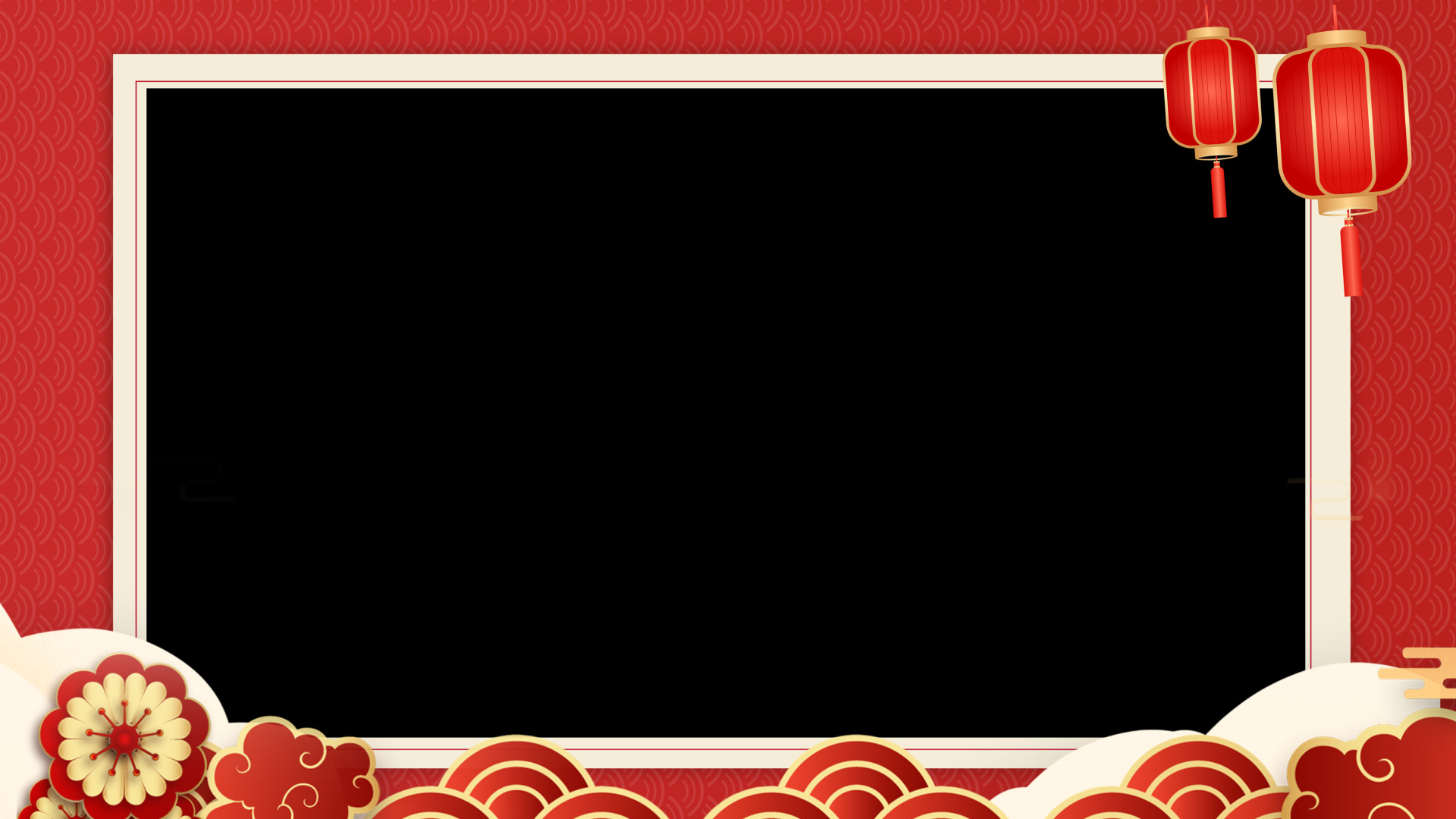 原创春节节目单喜庆花朵祥云红色AE背景模板视频的预览图