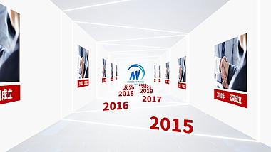 原创2023年会盛典开场历年回顾简洁纯色企业历程照片墙视频AE模板视频的预览图