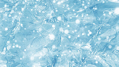 原创蓝色大气寒冷冬季冰面冬季下雪动态背景视频的预览图
