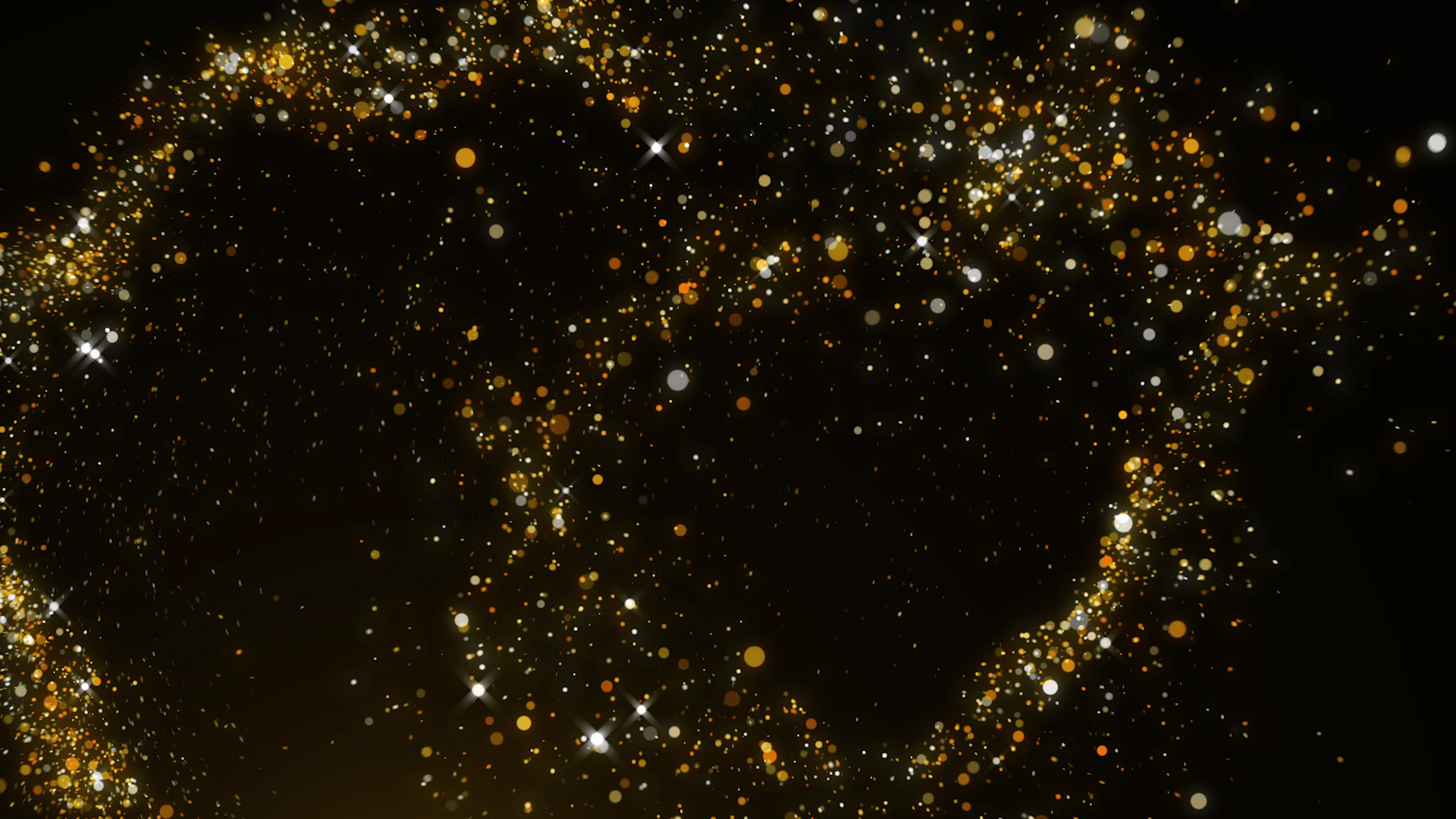 金色粒子散落飘动通道视频AE模板视频的预览图