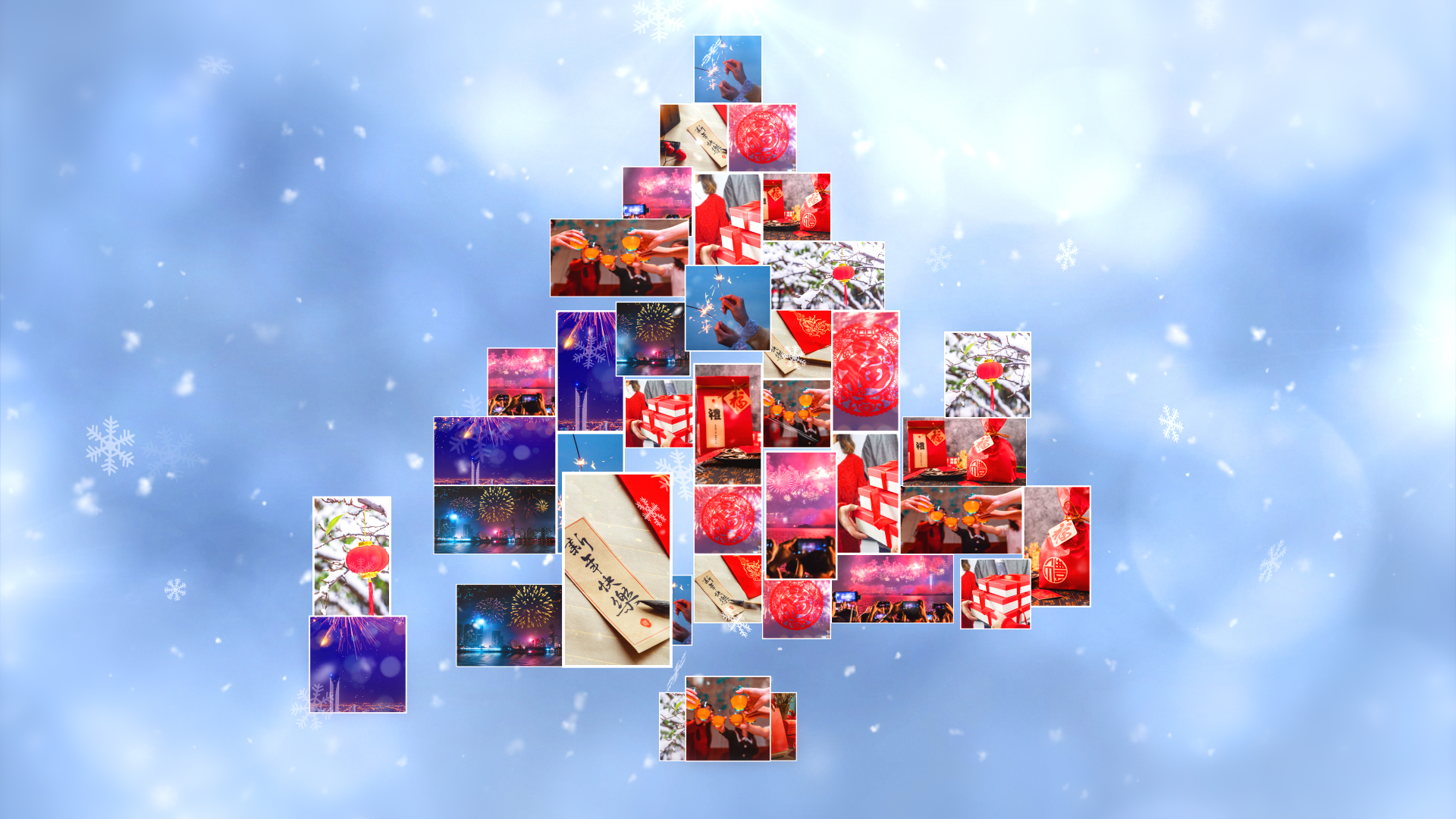 创意新年元旦圣诞节照片汇聚图文视频ae模板视频的预览图