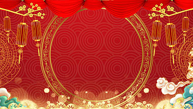 原创红色喜庆大气新春新年视频背景ae模板视频的预览图
