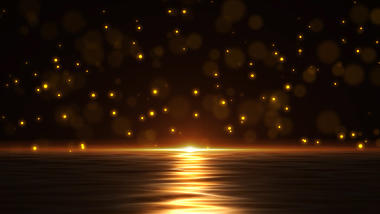 光效粒子水平面升起金色粒子背景视频莫模板视频的预览图