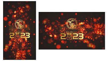 创意光效粒子新年元旦2023兔年新年片头视频ae模板视频的预览图