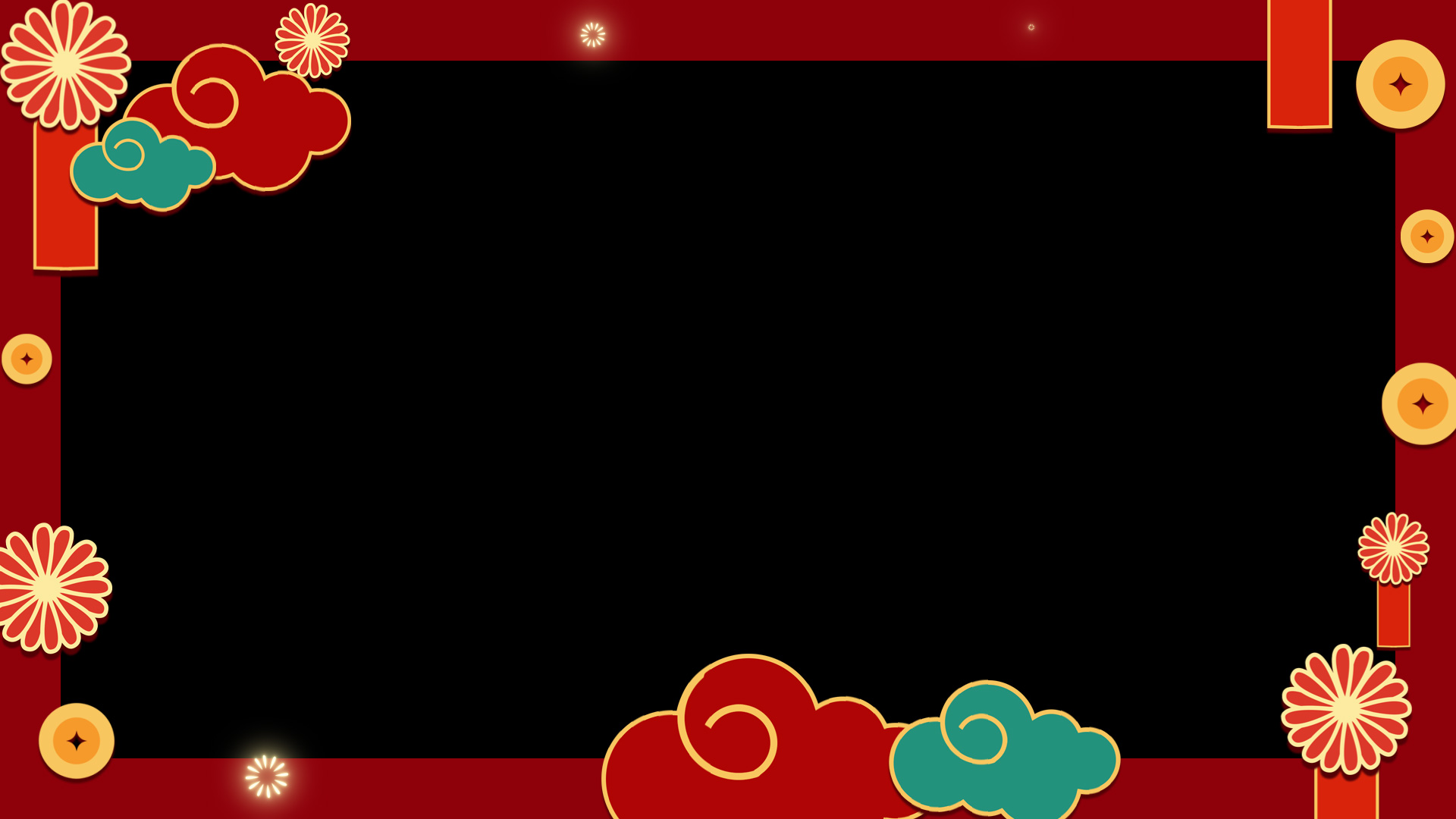 原创中国风剪纸风新年春节兔年拜年祝福视频边框视频的预览图