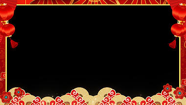 原创新年大红灯笼简约拜年祝福新年视频边框视频的预览图