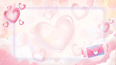 原创情人节爱心粉色浪漫背景视频AE模板视频的预览图